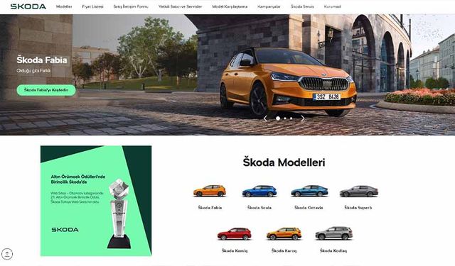 Skoda’nın web sayfası Altın Örümcek ödülü kazandı