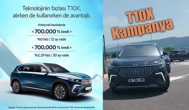 Togg T10X versiyonları için avantajlı kampanya devam ediyor