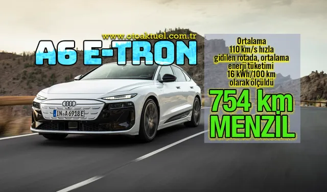Audi A6 Sportback e-tron 754 km menzil sunuyor!