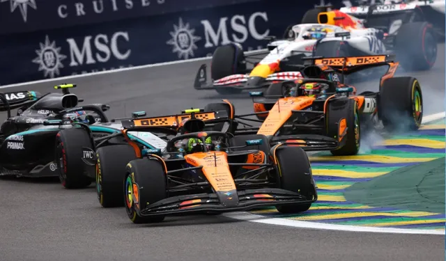 F1 Brezilya GP'sini Norris kazandı, Verstappen mucizeye imza attı!