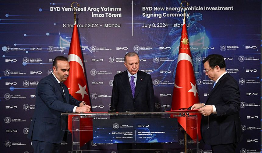 Çinli BYD ile Türkiye'de yatırım için imzalar atıldı