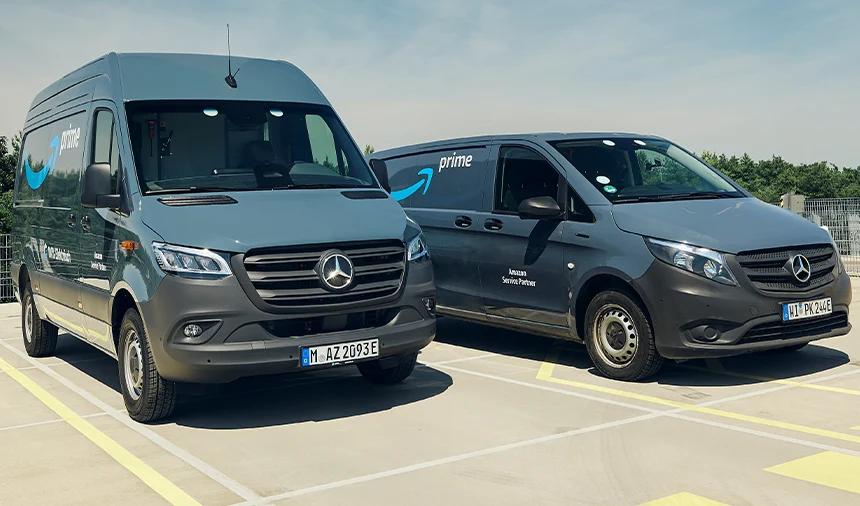 Elektrikli Mercedes Van Amazon Filosunda