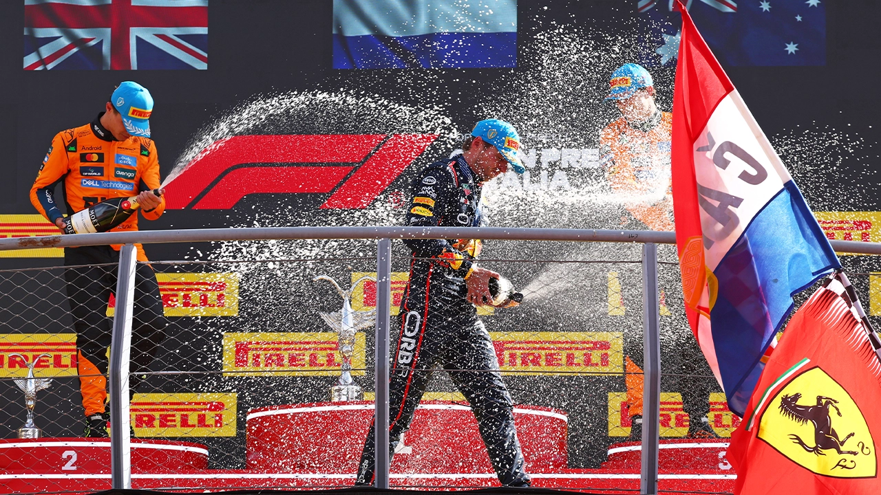 F1 Monza Gp Podyum Şampanya Kutlaması
