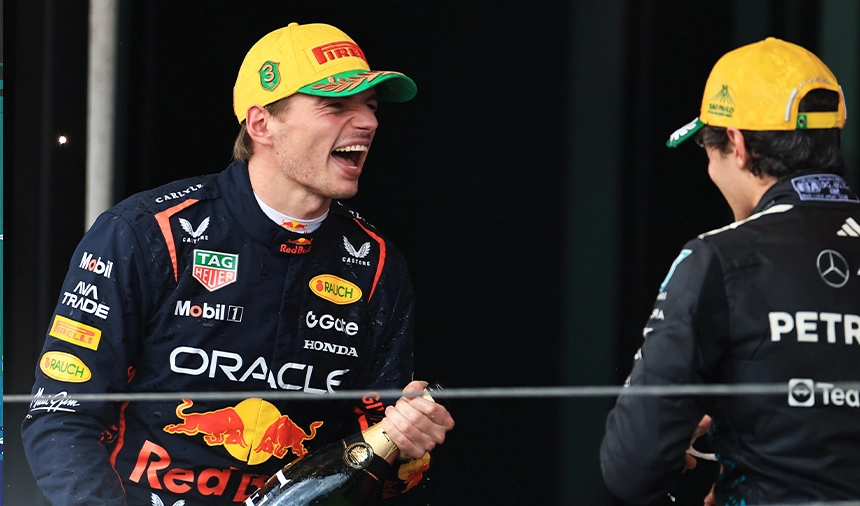 Verstappen Antonelli Podyumda